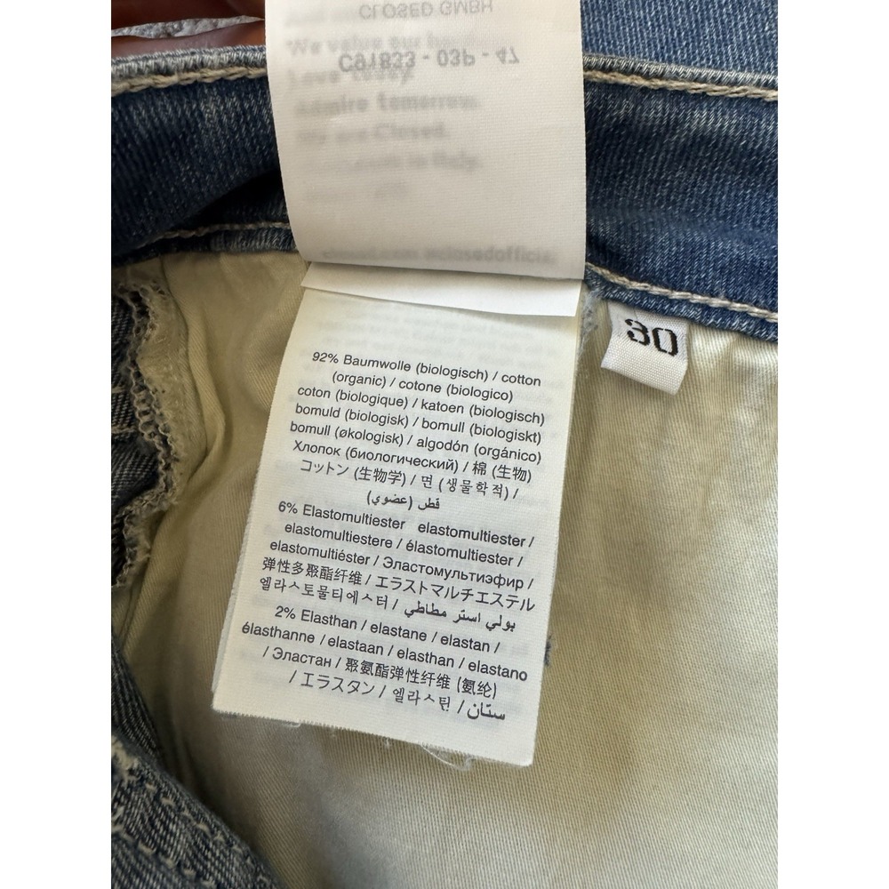 Closed - Skinny Mid Rise Blue Jeans‎ Size 30 Stretchy Made In Italy - Picture 10 of 11